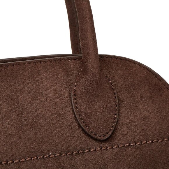 Suede Tote Bag Women Leather Large Retro Crossbody Trendy Work Purse - Picture 4 of 7